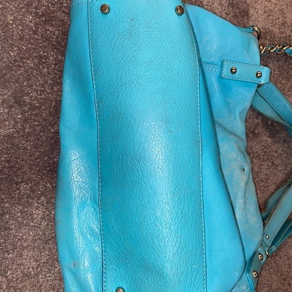 Large Kate Spade teal/turquoise Leather Tote - Picture 4 of 5
